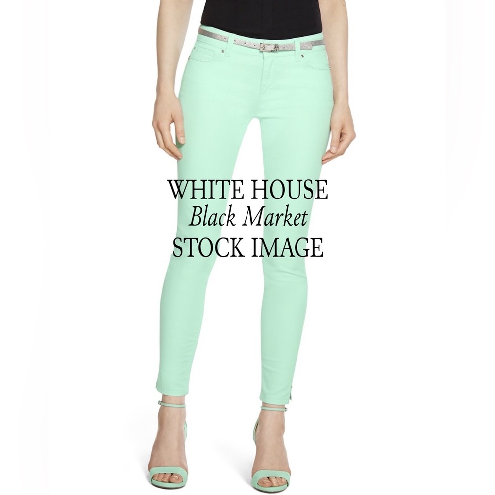 White House Black Market Skimmer Jeans in Mint Green, SIZE 2
